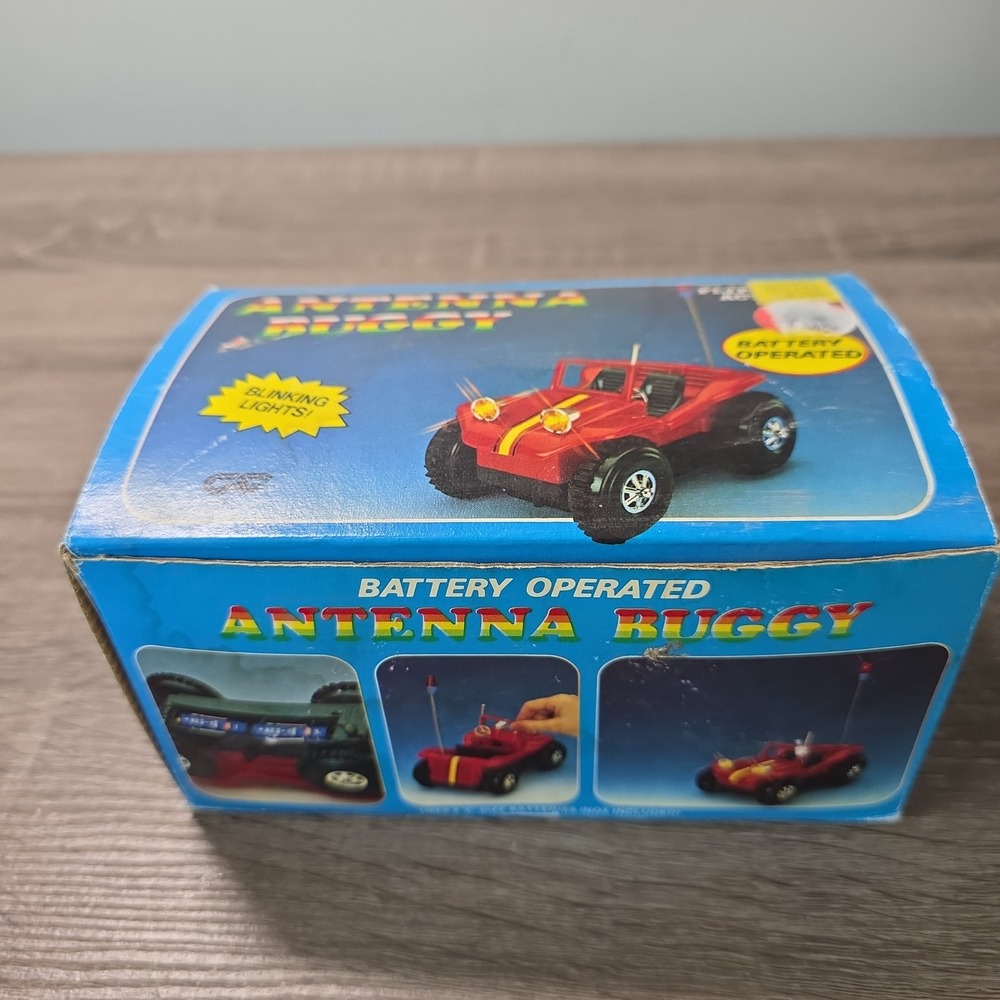 Vintage Antenna Buggy Battery Operated Flip-Over Stunt Toy Blue T803 Boxed